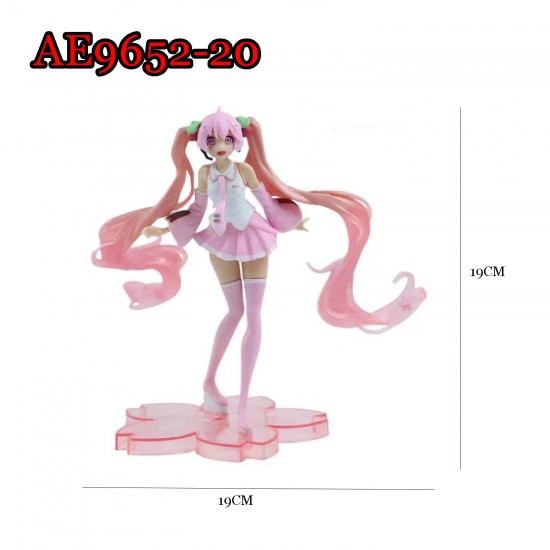 E-AE9652-20 BIG 20CM HATSUNE MIKU PINK ANIME ACTION FIGURE CAKE TOPPERS