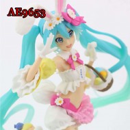 E-AE9653 22CM HATSUNE MIKU FLOWER BASKET ANIME ACTION FIGURE CAKE TOPPERS