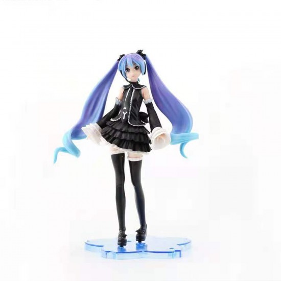 E-AE9654 17CM HATSUNE MIKU GOTH LOLITA BLACK ANIME ACTION FIGURE CAKE TOPPERS