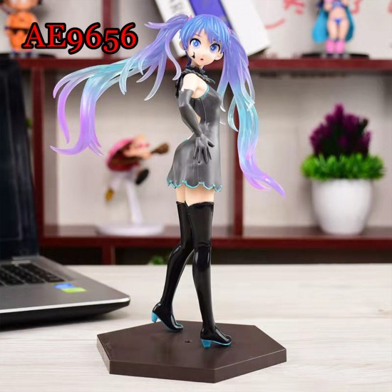 E-AE9656 23CM HATSUNE MIKU BLACK DRESS ANIME ACTION FIGURE CAKE TOPPERS