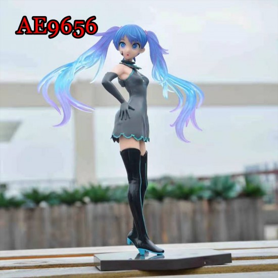 E-AE9656 23CM HATSUNE MIKU BLACK DRESS ANIME ACTION FIGURE CAKE TOPPERS