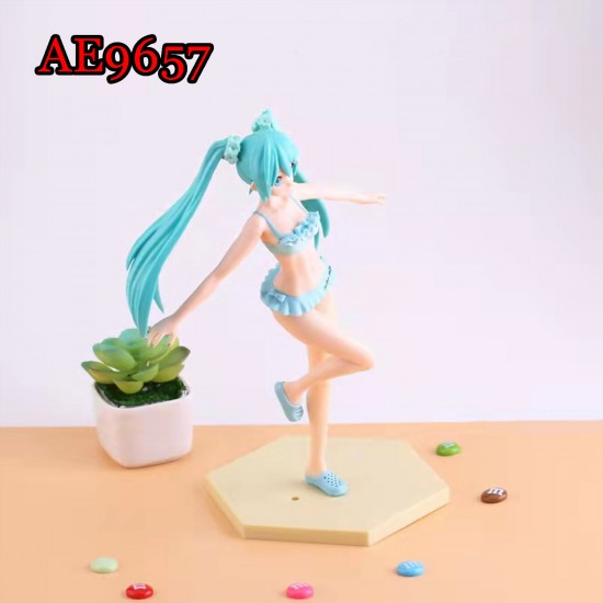 E-AE9657 24CM HATSUNE MIKU SWIMMING SUIT ANIME ACTION FIGURE CAKE TOPPERS