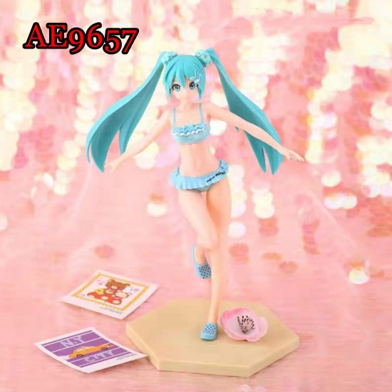 E-AE9657 24CM HATSUNE MIKU SWIMMING SUIT ANIME ACTION FIGURE CAKE TOPPERS