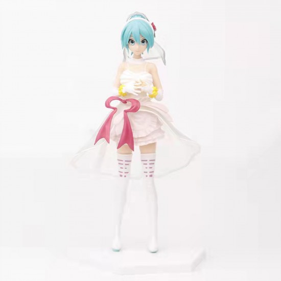 E-AE9658 25CM HATSUNE MIKU SHORT WHITE WEDDING DRESS ANIME ACTION FIGURE CAKE TOPPERS E-AE9658 25CM HATSUNE MIKU SHORT WHITE WEDDING DRESS ANIME ACTION FIGURE CAKE TOPPERS