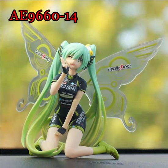 E-AE9660 14CM HATSUNE MIKU RACING WITH WING ANIME ACTION FIGURE CAKE TOPPERS