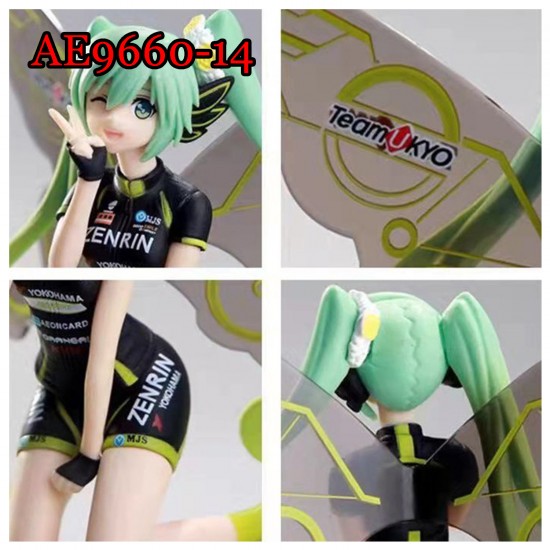 E-AE9660 14CM HATSUNE MIKU RACING WITH WING ANIME ACTION FIGURE CAKE TOPPERS