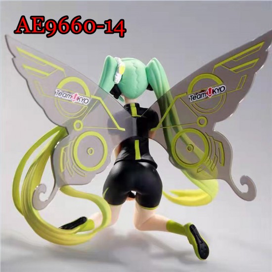 E-AE9660 14CM HATSUNE MIKU RACING WITH WING ANIME ACTION FIGURE CAKE TOPPERS