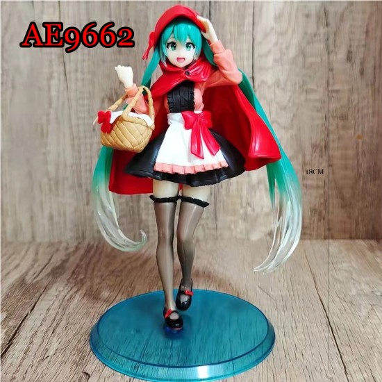 E-AE9662 18CM HATSUNE MIKU LITTLE RED RIDING HOOD ANIME ACTION FIGURE CAKE TOPPERS