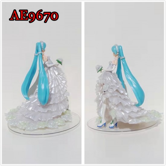 E-AE9670 19CM HATSUNE MIKU FLOWER WEDDING DRESS ANIME ACTION FIGURE CAKE TOPPERS E-AE9670 19CM HATSUNE MIKU FLOWER WEDDING DRESS ANIME ACTION FIGURE CAKE TOPPERS