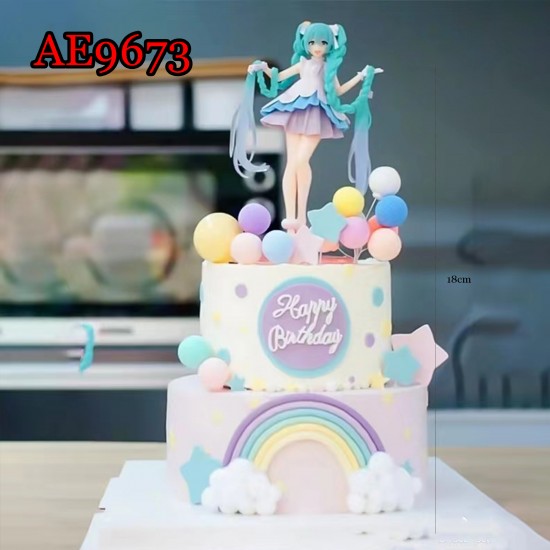 E-AE9673 18CM HATSUNE MIKU WITH LONG HAIR ACTION FIGURE CAKE TOPPERS E-AE9673 18CM HATSUNE MIKU WITH LONG HAIR ACTION FIGURE CAKE TOPPERS