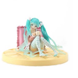 E-AE9674 12CM HATSUNE MIKU WITH PARAJAM SITTING ACTION FIGURE CAKE TOPPERS