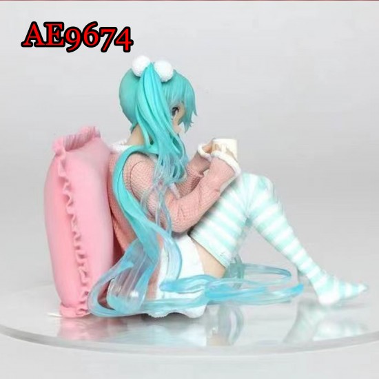 E-AE9674 12CM HATSUNE MIKU WITH PARAJAM SITTING ACTION FIGURE CAKE TOPPERS
