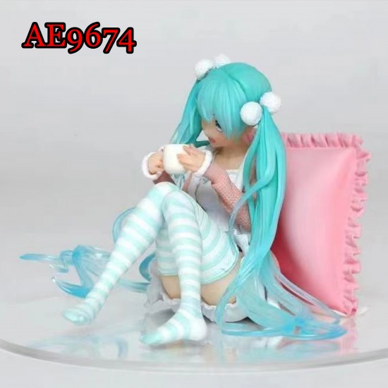 E-AE9674 12CM HATSUNE MIKU WITH PARAJAM SITTING ACTION FIGURE CAKE TOPPERS