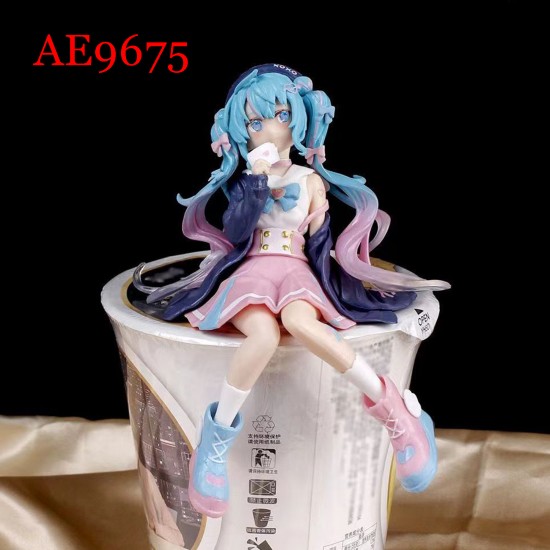 E-AE9675 15CM HATSUNE MIKU SITTING ACTION FIGURE CAKE TOPPERS