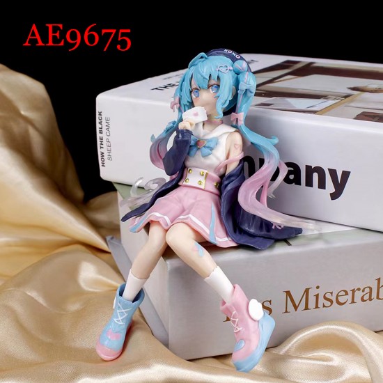 E-AE9675 15CM HATSUNE MIKU SITTING ACTION FIGURE CAKE TOPPERS