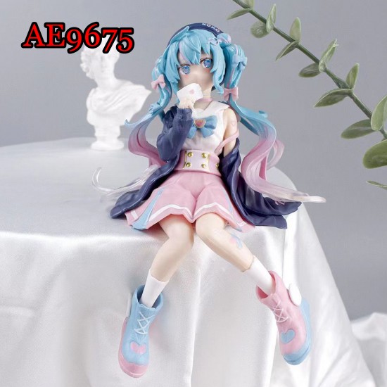 E-AE9675 15CM HATSUNE MIKU SITTING ACTION FIGURE CAKE TOPPERS