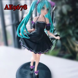 E-AE9678 23CM HATSUNE MIKU BLACK EVENING DRESS ACTION FIGURE CAKE TOPPERS