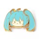 E-AE9681 SMALL MIKU HEAD ANIME BROOCH 