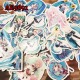 E-AE9691 50PCS/PACK HATSUNE MIKU ANIME PVC MIX STICKERS