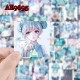 E-AE9696 52PCS/PACK SQUARE HATSUNE MIKU WITH DOG ANIME PVC MIX STICKERS