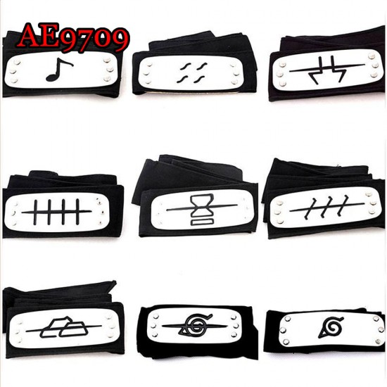 E-AE9709 BLACK BELT NINJA NARUTO COSPLAY HEADBAND E-AE9709 BLACK BELT NINJA NARUTO COSPLAY HEADBAND