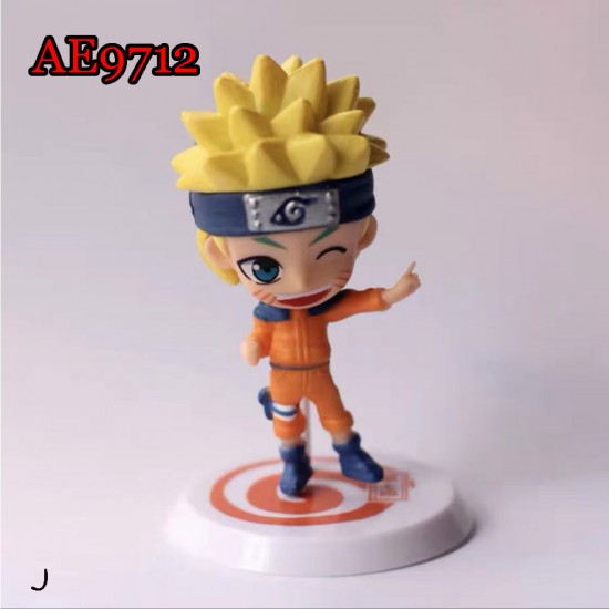 E-AE9712-18 6PCS/PACK SMALL 6CM NARUTO ANIME ACTION FIGURE CAKE TOPPERS