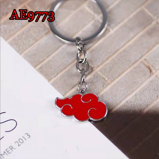 E-AE9773 NARUTO RED CLOUD COSPLAY ANIME ACCESSORIES KEYCHAIN