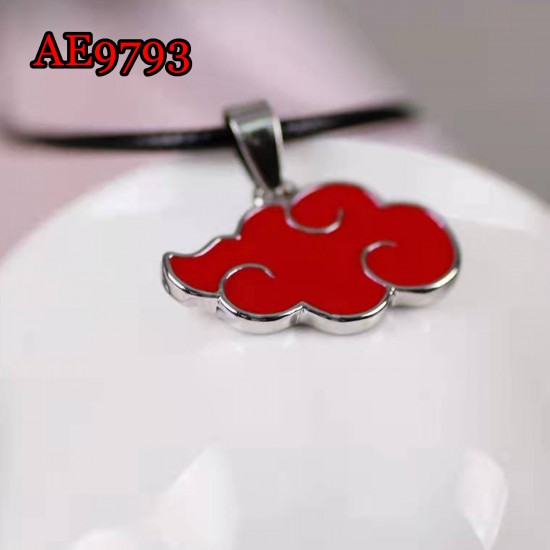 E-AE9793 NARUTO RED CLOUD COSPLAY ANIME ACCESSORIES NECKLACE