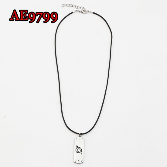 E-AE9799 NARUTO SILVER LEAF COSPLAY ANIME ACCESSORIES NECKLACE