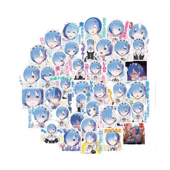 E-AE9803 40PCS/PACK SMALL LIFE IN A DIFFERENT WORLD FROM ZERO REM ANIME PVC MIX STICKERS E-AE9803 40PCS/PACK SMALL LIFE IN A DIFFERENT WORLD FROM ZERO REM ANIME PVC MIX STICKERS