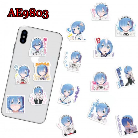 E-AE9803 40PCS/PACK SMALL LIFE IN A DIFFERENT WORLD FROM ZERO REM ANIME PVC MIX STICKERS