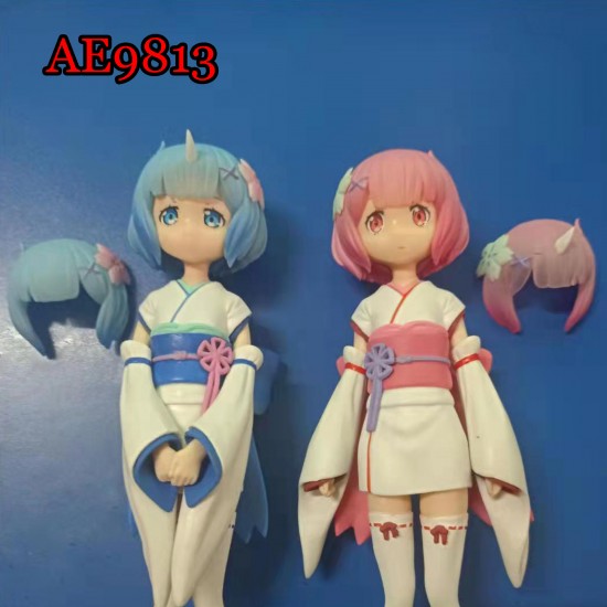 E-AE9813 17CM LIFE IN A DIFFERENT WORLD FROM ZERO SHORT KIMONO ANIME ACTION FIGURE CAKE TOPPERS