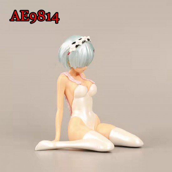 E-AE9814 12CM LIFE IN A DIFFERENT WORLD FROM ZERO REM IN SWIMSUIT ANIME ACTION FIGURE CAKE TOPPERS