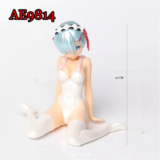 E-AE9814 12CM LIFE IN A DIFFERENT WORLD FROM ZERO REM IN SWIMSUIT ANIME ACTION FIGURE CAKE TOPPERS