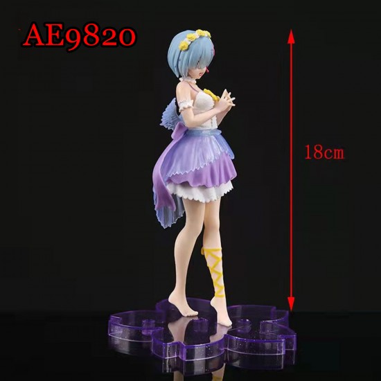 E-AE9820 18CM LIFE IN A DIFFERENT WORLD FROM ZERO ANGEL REM ANIME ACTION FIGURE CAKE TOPPERS