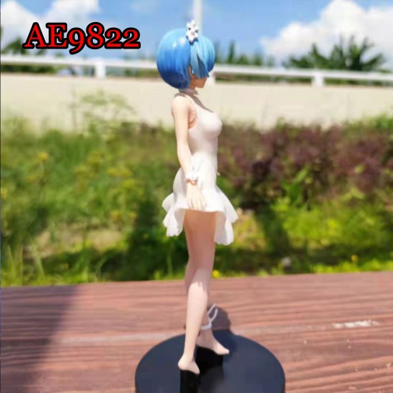 E-AE9822 23CM LIFE IN A DIFFERENT WORLD FROM ZERO REM IN WHITE DRESS ANIME ACTION FIGURE CAKE TOPPERS E-AE9822 23CM LIFE IN A DIFFERENT WORLD FROM ZERO REM IN WHITE DRESS ANIME ACTION FIGURE CAKE TOPPERS