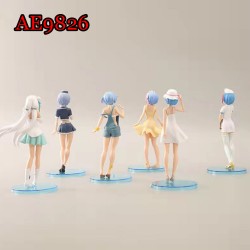 E-AE9826 6pcs/lot 17CM REM AND EMIRIA LIFE IN A DIFFERENT WORLD FROM ZERO ANIME ACTION FIGURE CAKE TOPPERS