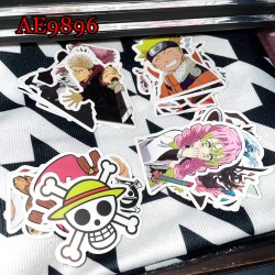 E-AE9896 100PCS/PACK JAPANESE ANIME MIX CHARACTERS PVC MIX STICKERS