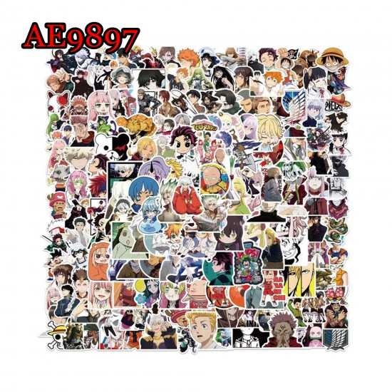 E-AE9897 200PCS/PACK JAPANESE ANIME CHARACTER PVC MIX STICKERS