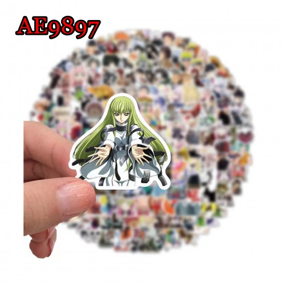 E-AE9897 200PCS/PACK JAPANESE ANIME CHARACTER PVC MIX STICKERS