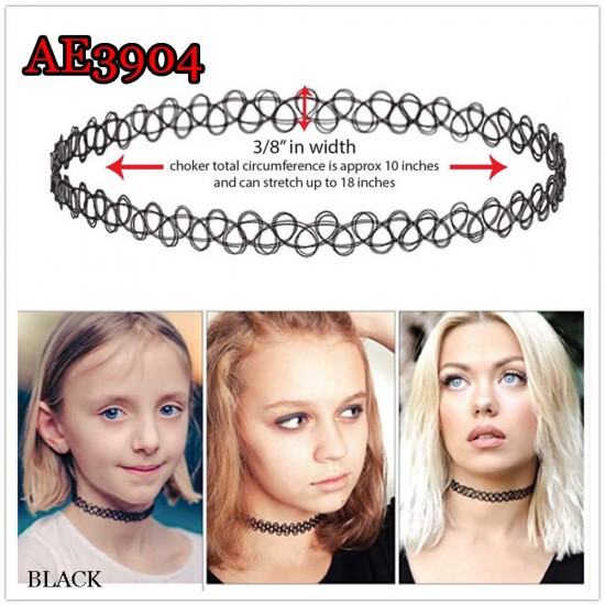 E-AE3904 12PIECES/PACK TATTOO FISHLINE CHOCKER /SHORT NECKLACE