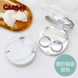 D-CA2349 MARBLE ROUND CONTACT LENS CASE
