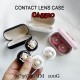 D-CA5520  DIAMOND HELLO KITTY HEAD PU COVER IRON CONTACT LENS CASE