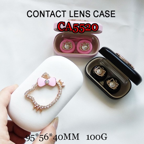 D-CA5520 DIAMOND HELLO KITTY HEAD PU COVER IRON CONTACT LENS CASE D-CA5520 DIAMOND HELLO KITTY HEAD PU COVER IRON CONTACT LENS CASE