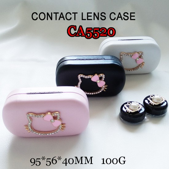D-CA5520 DIAMOND HELLO KITTY HEAD PU COVER IRON CONTACT LENS CASE D-CA5520 DIAMOND HELLO KITTY HEAD PU COVER IRON CONTACT LENS CASE