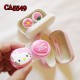 D-CA5549 FLOWER AND KITTY PU COVER IRON CONTACT LENS CASE