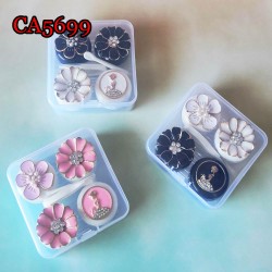 D-CA5699 2PCS SET METAL FLOWER CONTACT LENS CASE