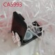 D-CA5993 SILVER BUTTERFLY BLACK CONTACT LENS CASE WITH MIRROR