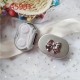 D-CA5991 SILVER BOX COLOR CONTACT LENS CASE WITH MIRROR