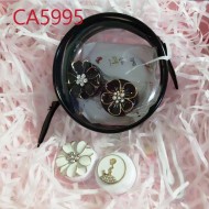 D-CA5995 2PCS BEAUTY WITH FLOWER CONTACT LENS CASE WITH MIRROR
